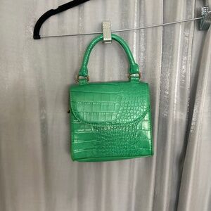 green "crocodile" textured bag